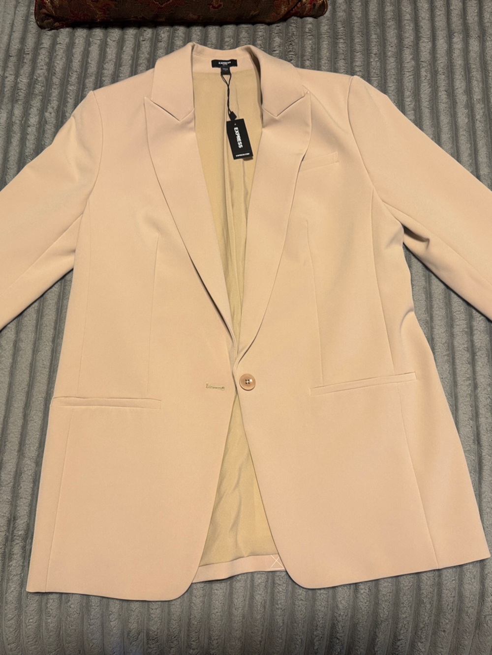 Express Blush Cream Single-Button Blazer